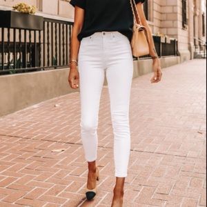 Everlane White High Rise Ankle Skinny Jean